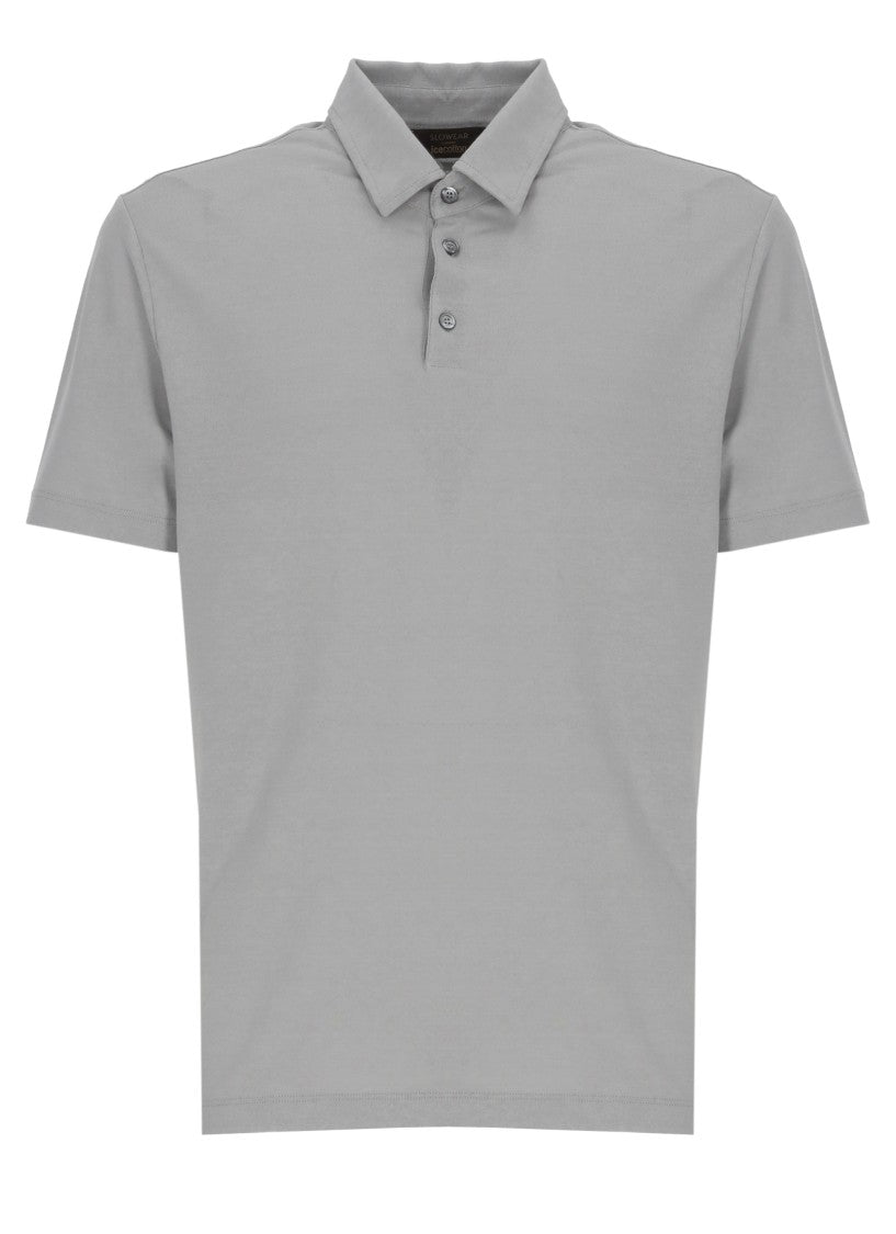 Zanone Grey Cotton Polo Shirt