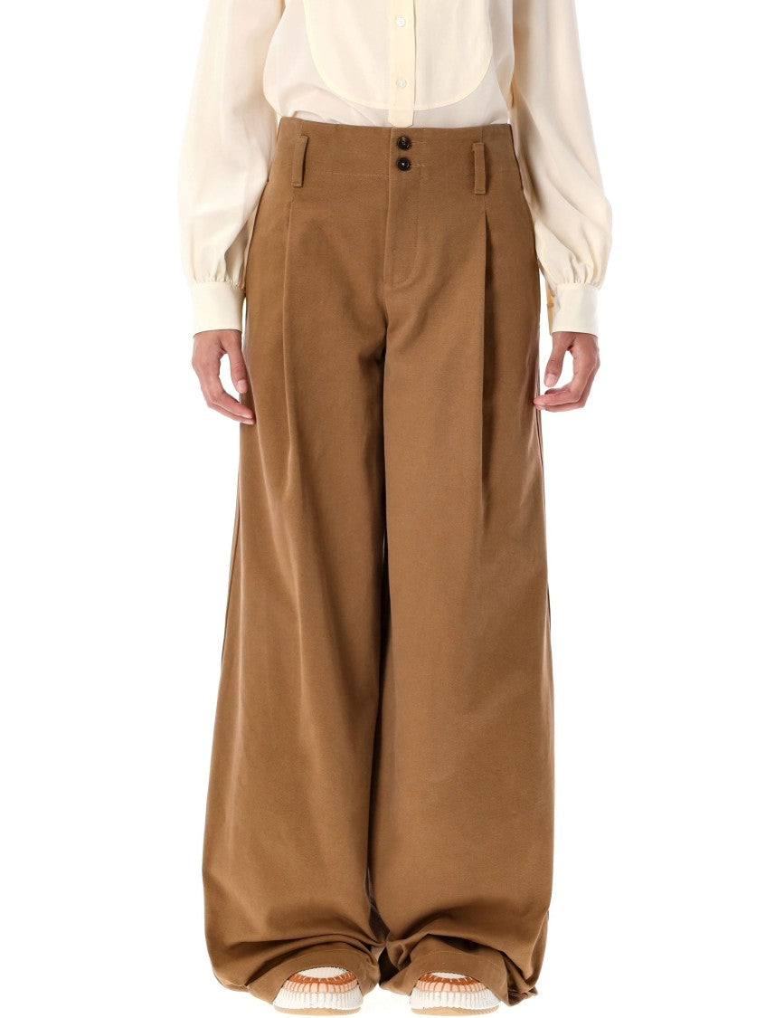 Chloé High Waist Pleated Palazzo Pants