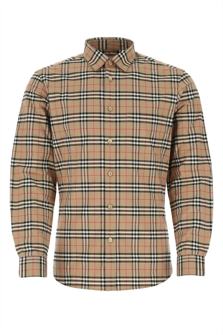 Burberry Tailored Plaid Shirt With Structured Collar