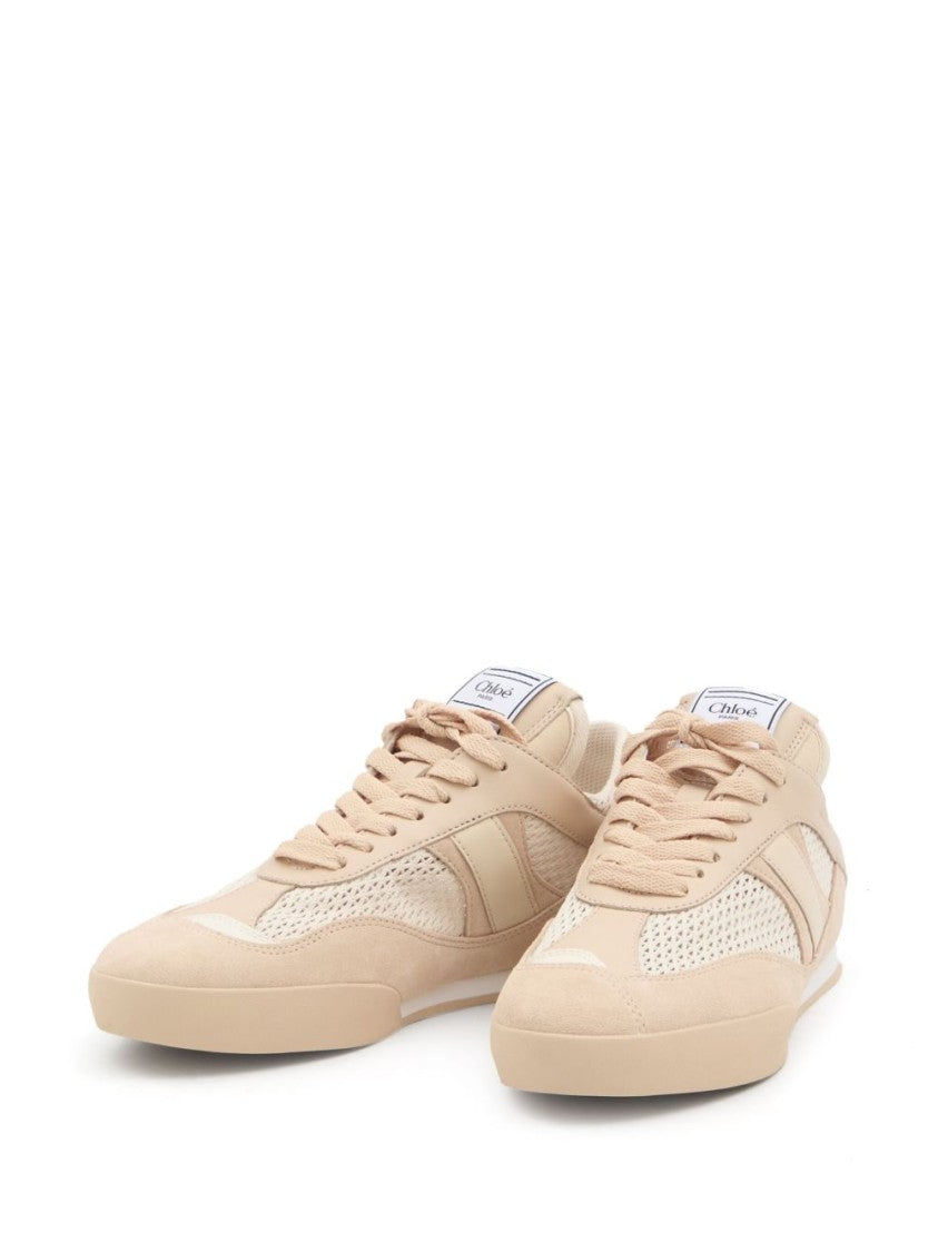 Chloé Light Pink Lace-Up Sneakers