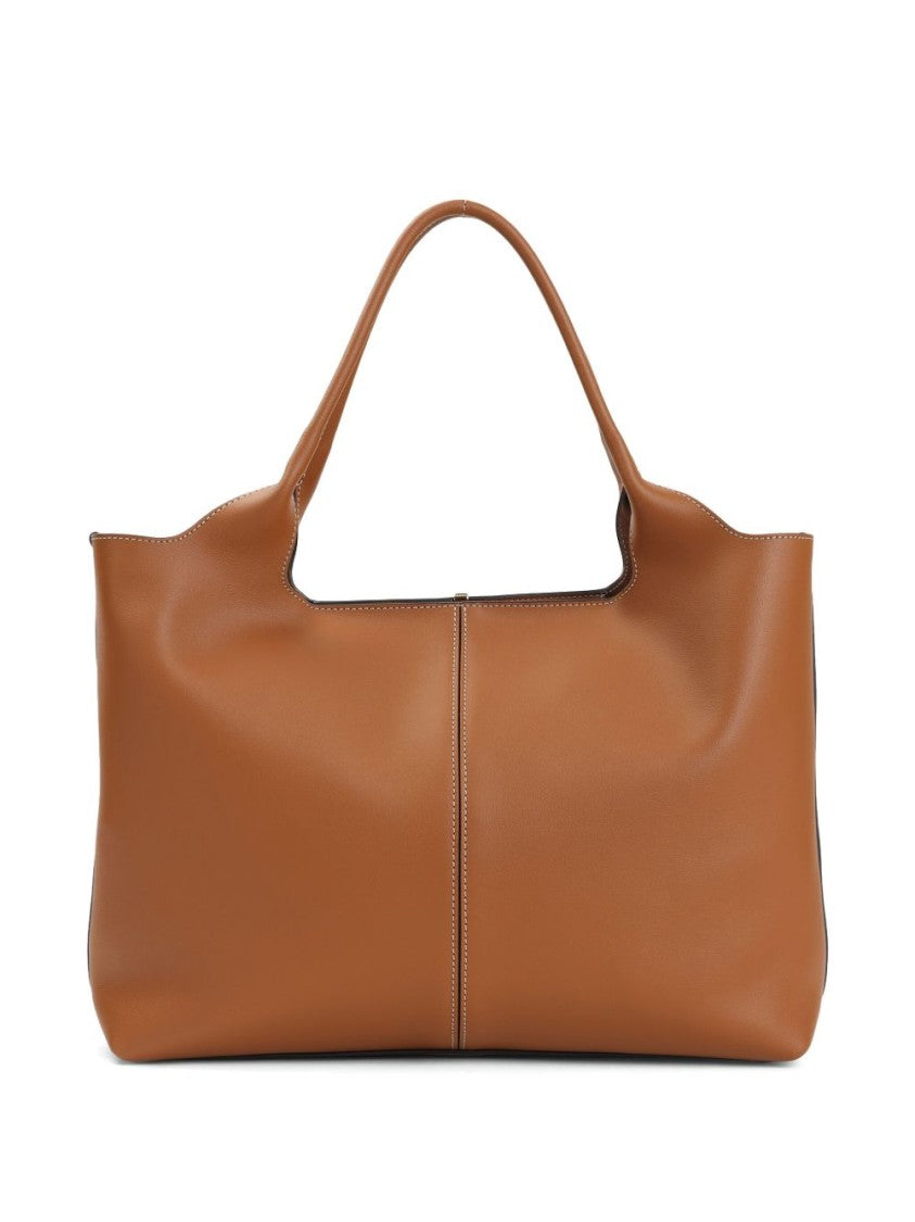Tod's Spacious Cognac Brown Leather Handbag