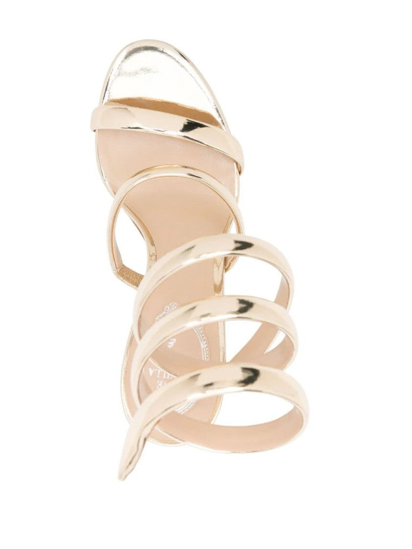 René Caovilla Cleo Gold Mirror Sandal 105