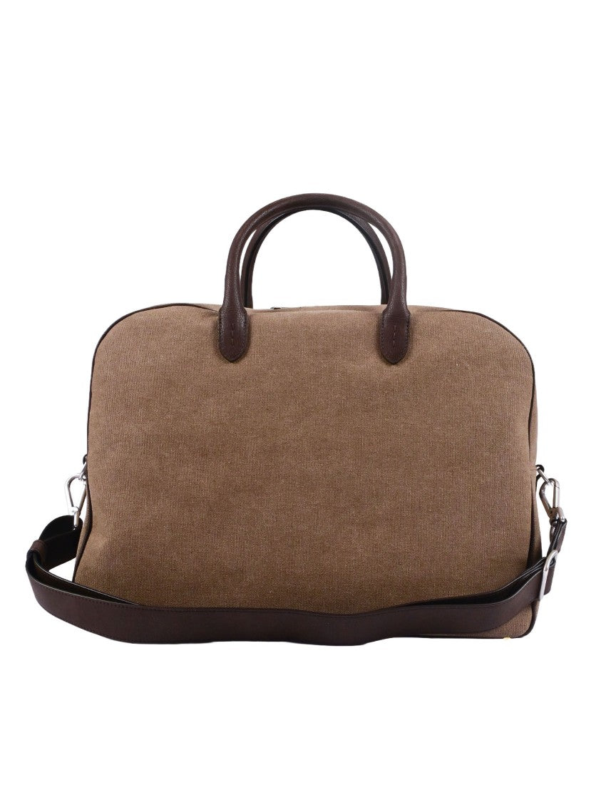 Claudio Orciani Structured Brown Leather Shoulder Bag