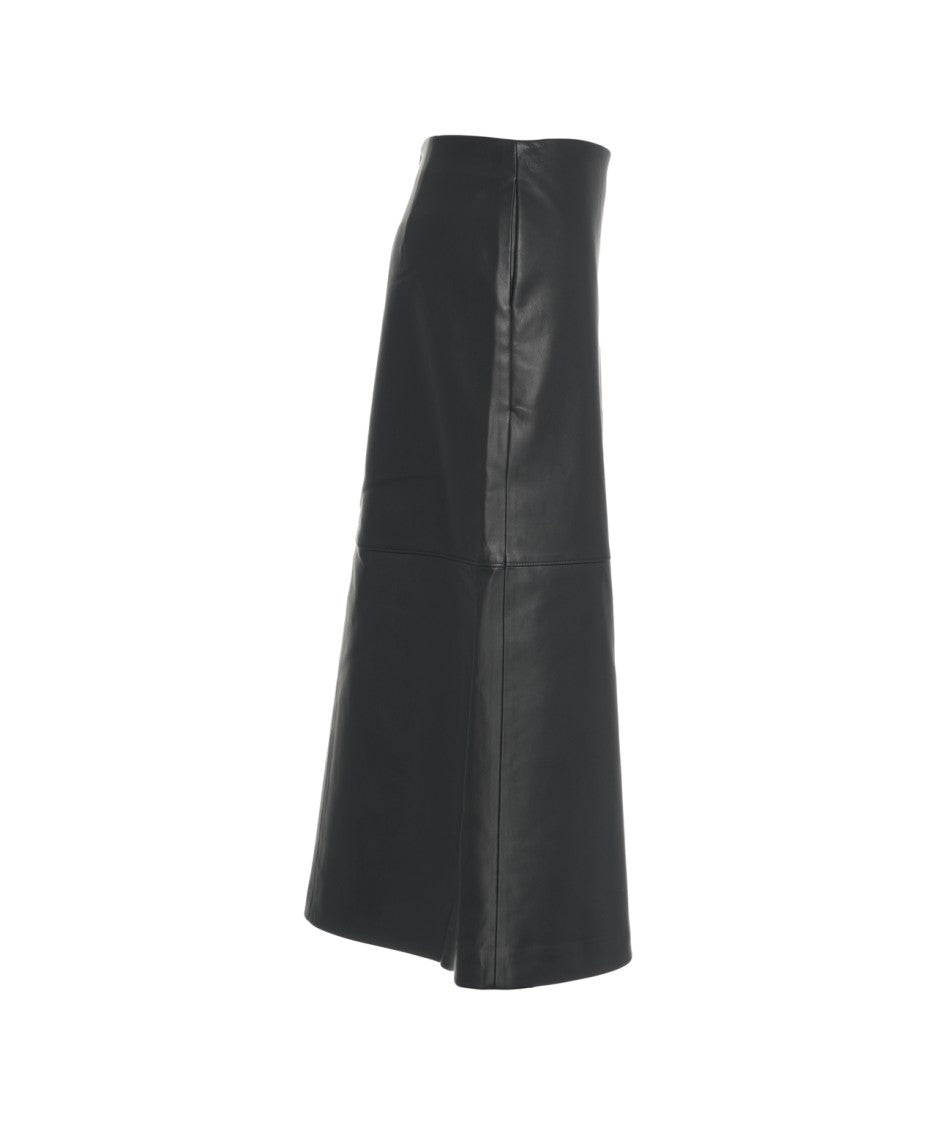 Viktoria Chan Fluid A-Line Maxi Skirt In High-Quality Faux Leather
