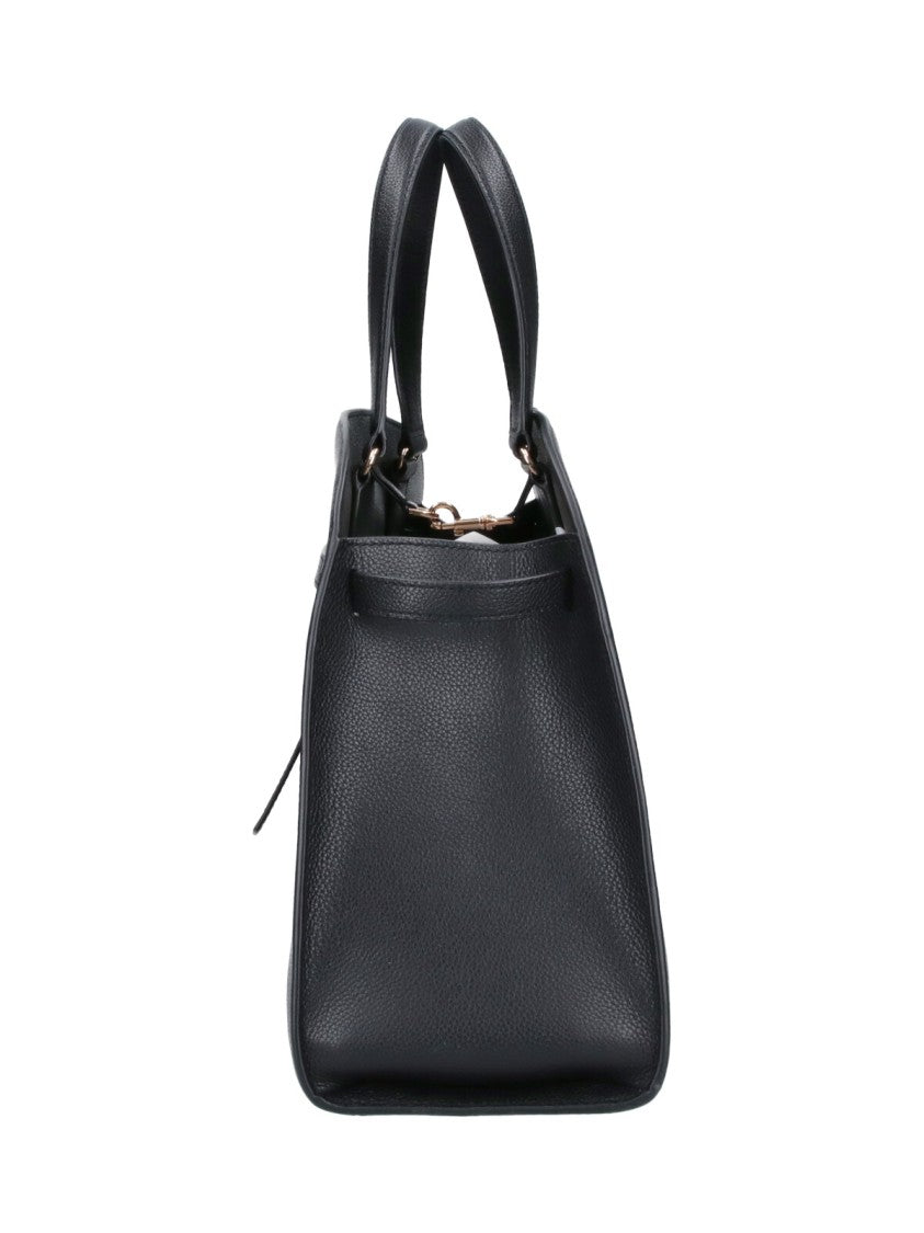 Tory Burch Black Romy Gold Accent Calfskin Handbag