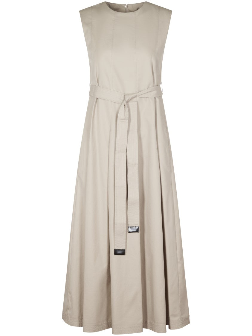 Max Mara Sleeveless Beige Midi Dress