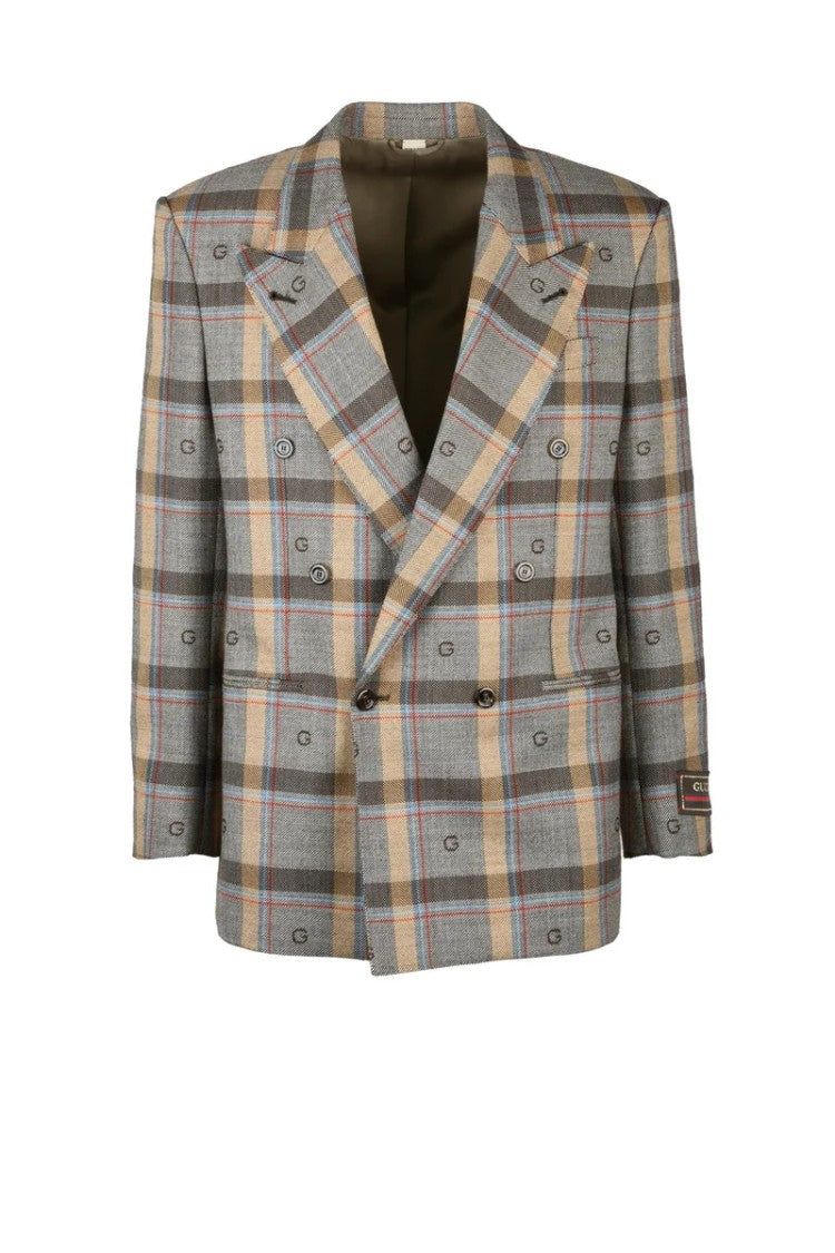 Gucci Double-Breasted Wool Jacket - Brown