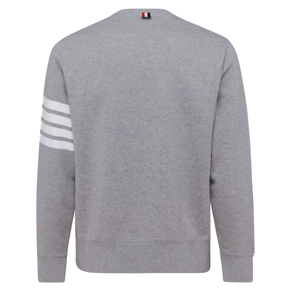 Thom Browne Light Grey Cotton Sweatshirt With Distinctive Lateral Bands
