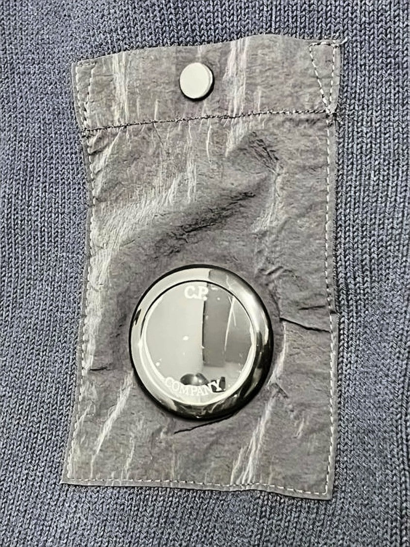 C.P. Company Cotton And Polyamide Zip-Up Knit Jacket With Unique Lens Detail