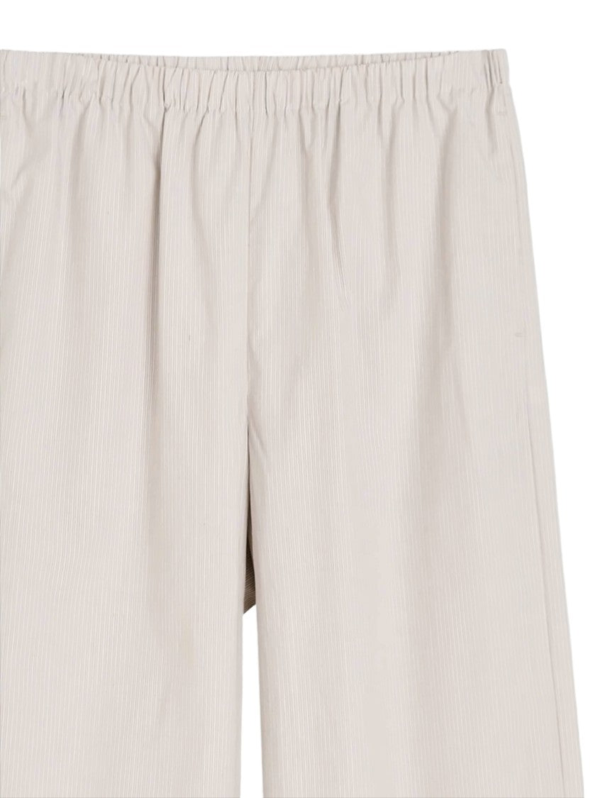 By Malene Birger Wide-Leg Organic Cotton Pants With Striped Texture