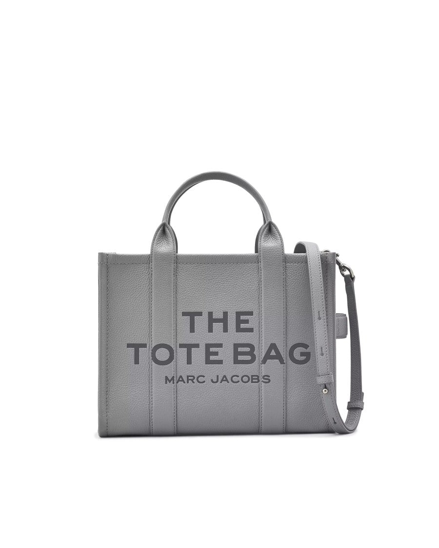 Marc Jacobs The Leather Medium Tote Bag In Cement