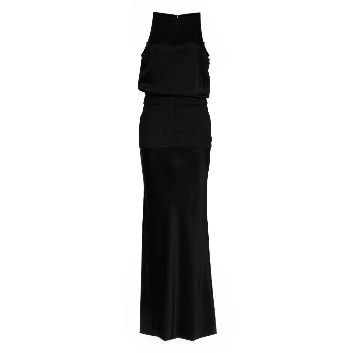 Dondup Girocollo Cut-Out Back Satin Day Dress