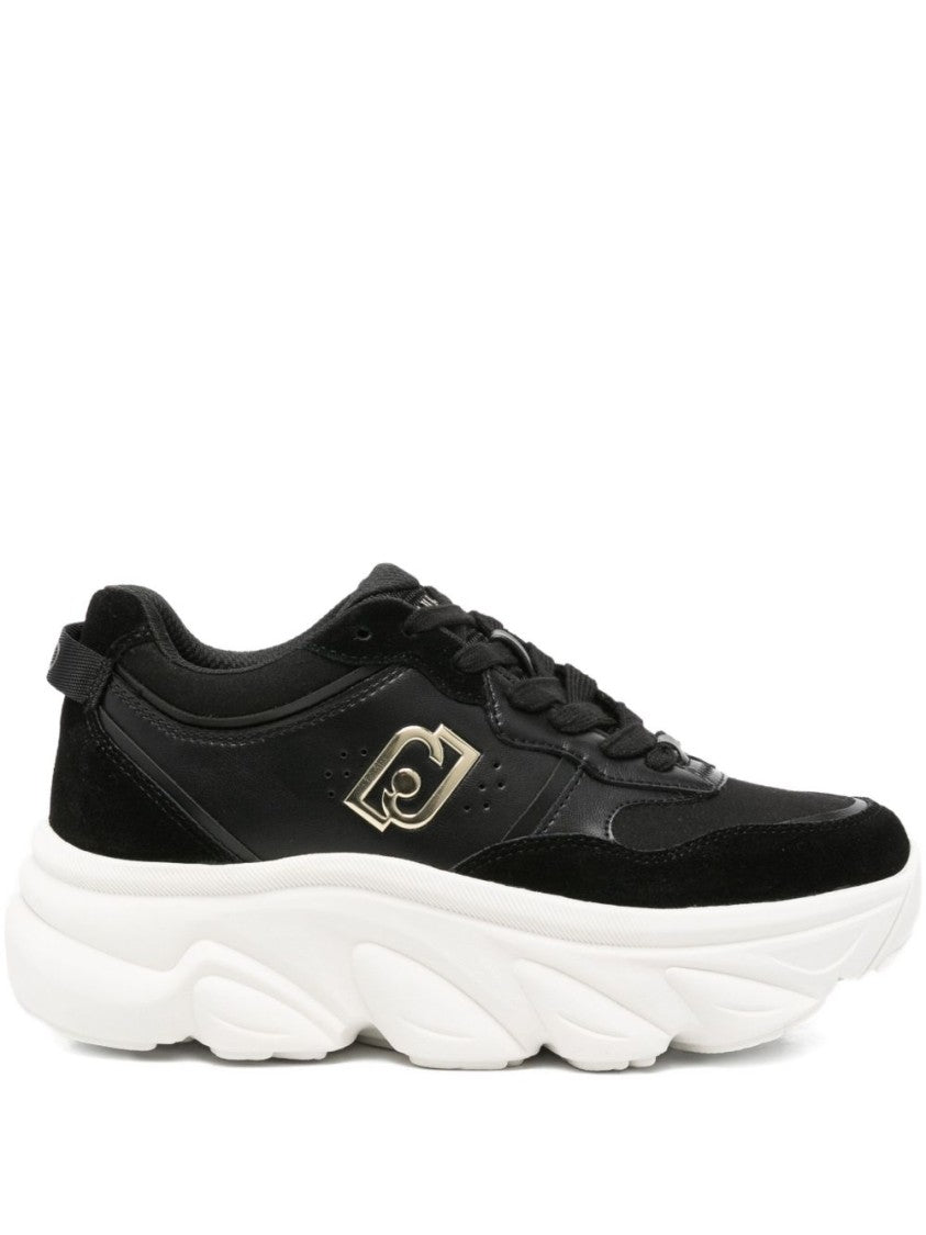 Liu Jo Textured Black Sneakers With Platform Sole