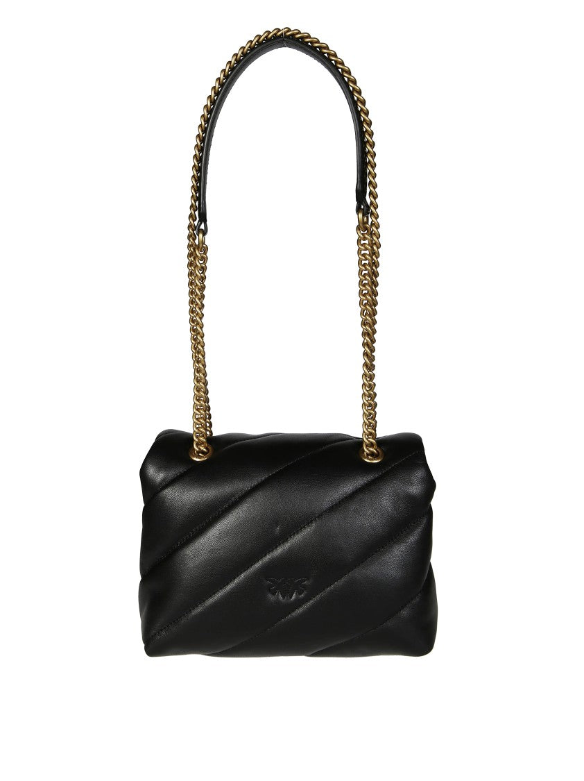 Pinko Black Quilted Mini Sheep Nappa Handbag