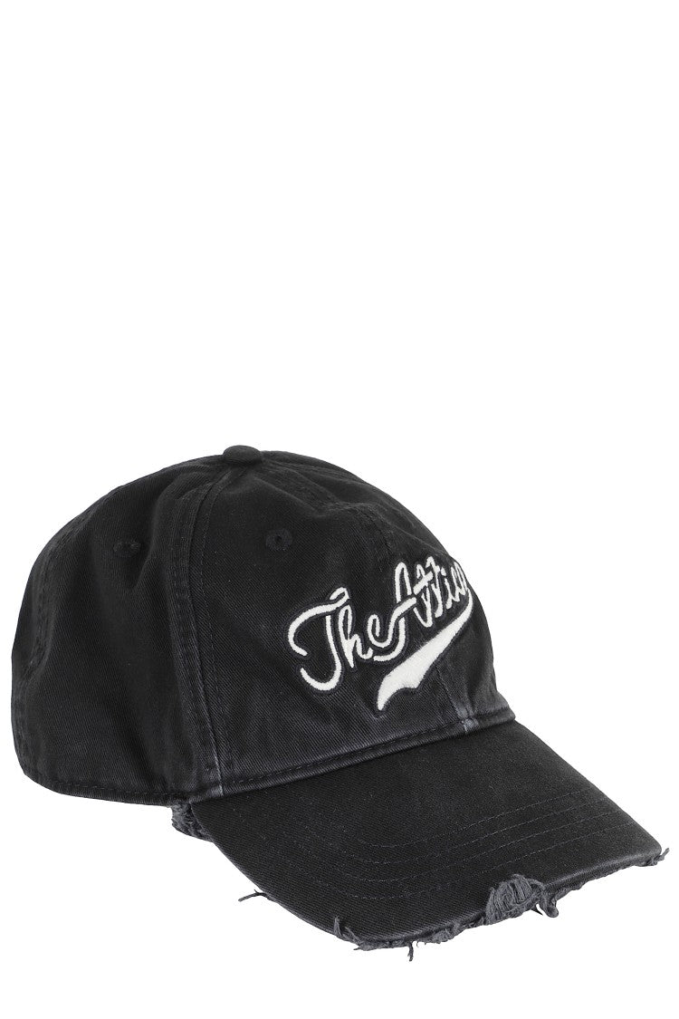 The Attico Adjustable Black Cap With Embroidered Logo