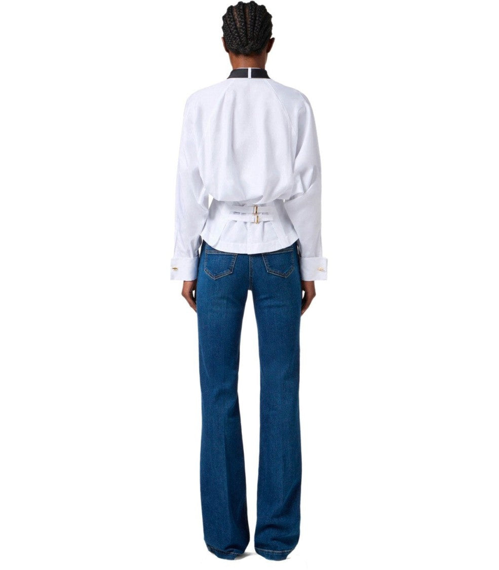 Elisabetta Franchi White Shirt With Necktie