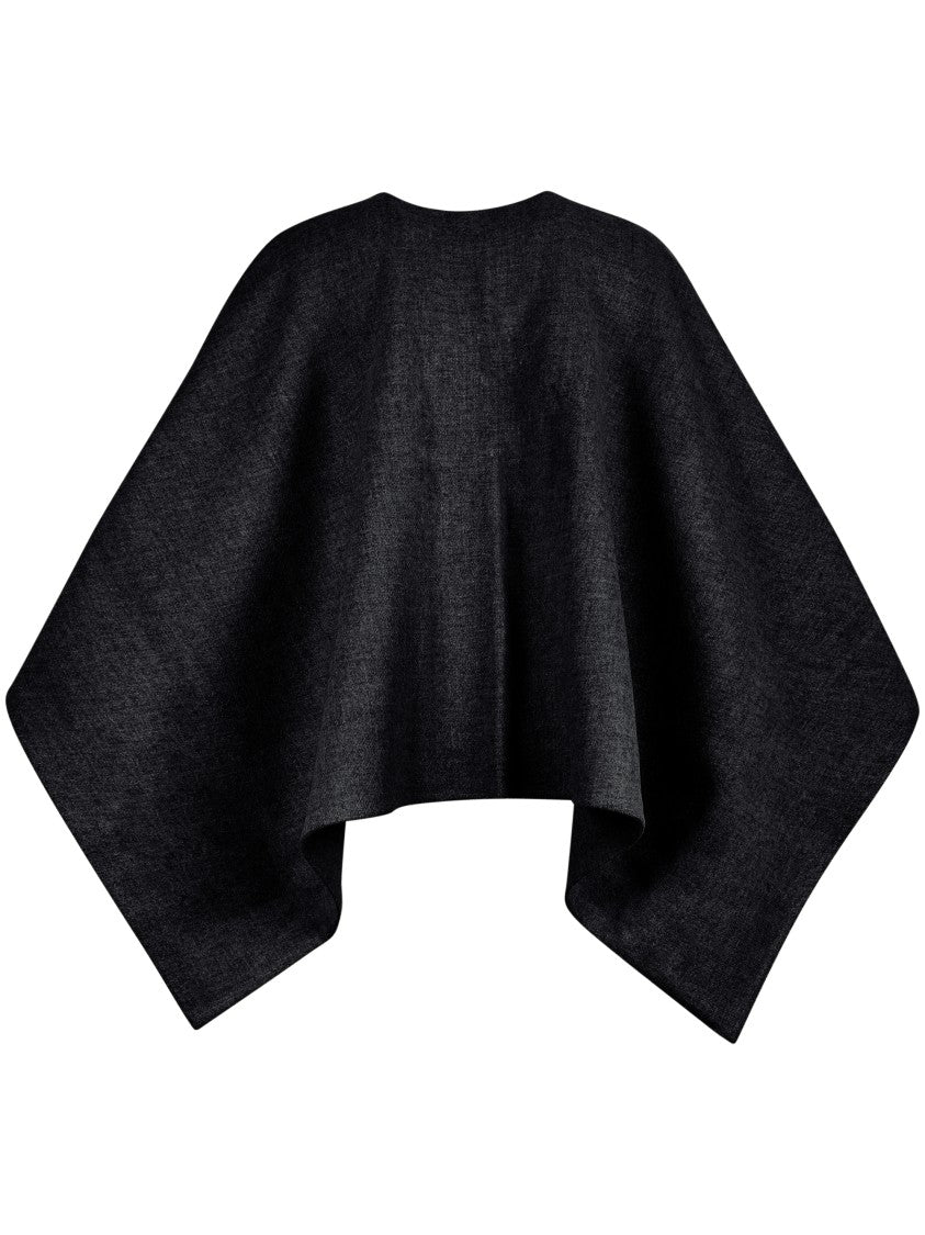 Max Mara Flowing Black Poncho Coat