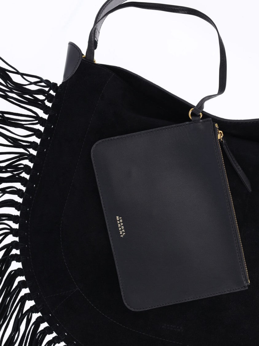 Isabel Marant Medium Suede Bag With All-Over Fringe