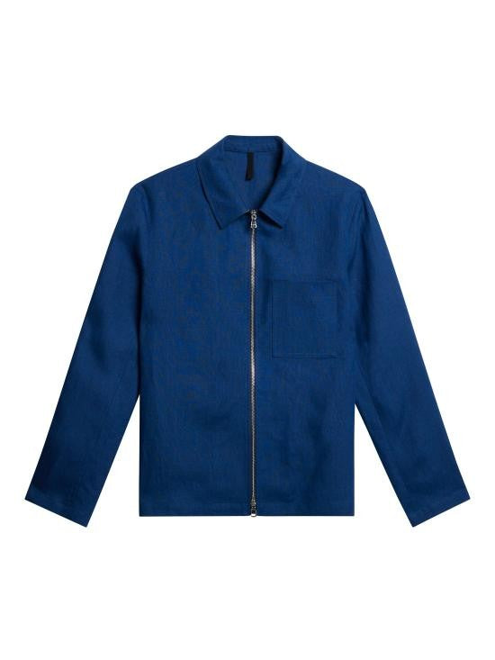 J Lindeberg Linen Casual Jacket With Front Zipper