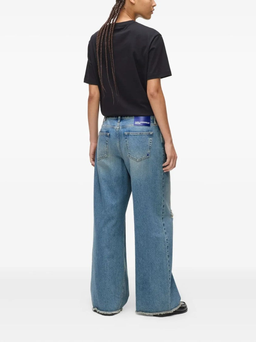 Karl Lagerfeld Straight-Cut Denim Five-Pocket Jeans
