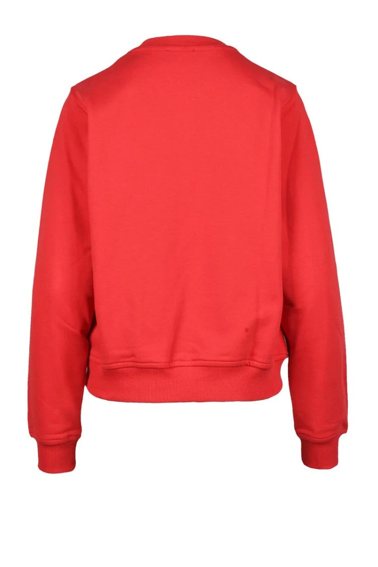 Diesel Red Cropped Graphic Sweatshirt