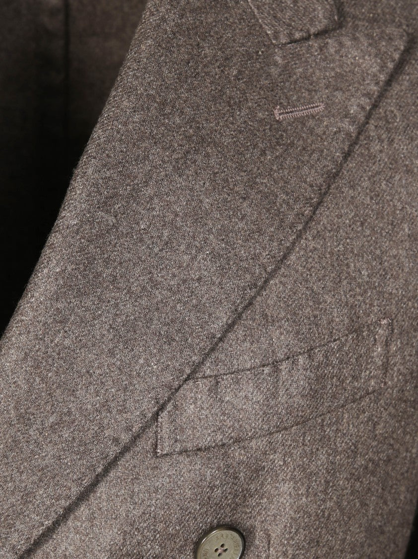 Santaniello Double-Breasted Cashmere-Wool Blazer With Tailored Trousers