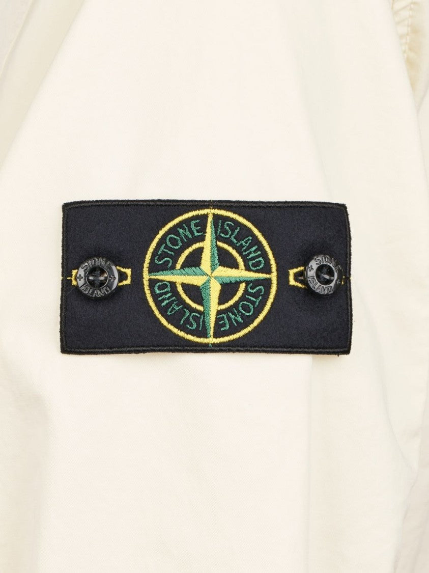 Stone Island Concealed Zip Placket Shirt With Classic Collar