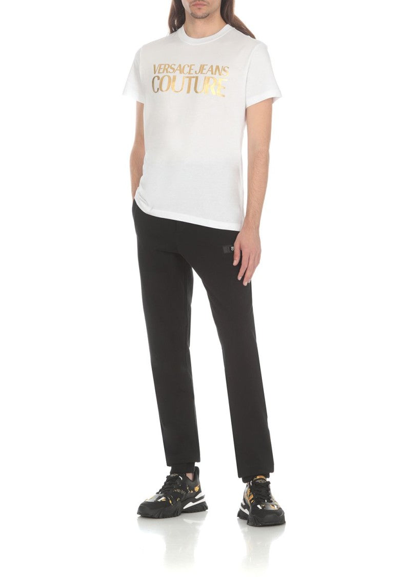 Versace Jeans Couture Black Cotton Drawstring Jogger Sweatpants