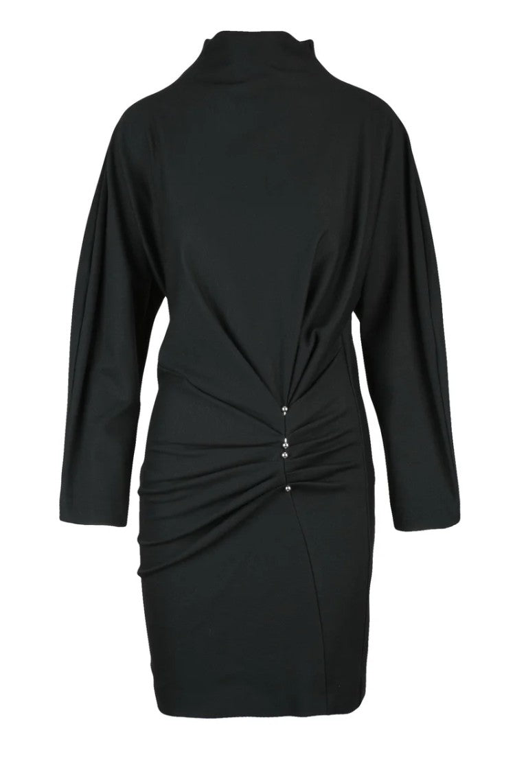 Dondup Black Sheath Dress With Batwing Sleeves