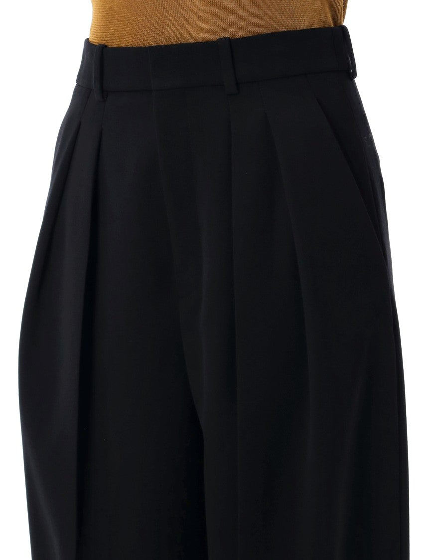 Saint Laurent Grain De Poudre Wide-Leg Pants