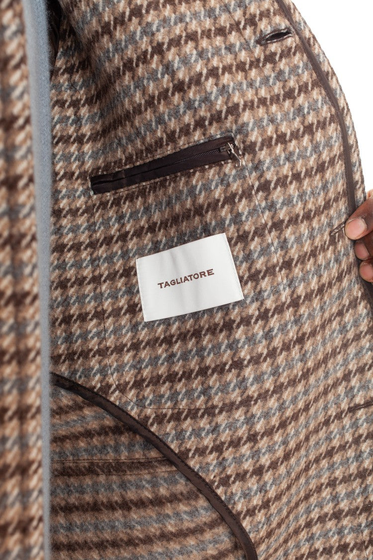 Tagliatore Houndstooth Coat Model Loyd