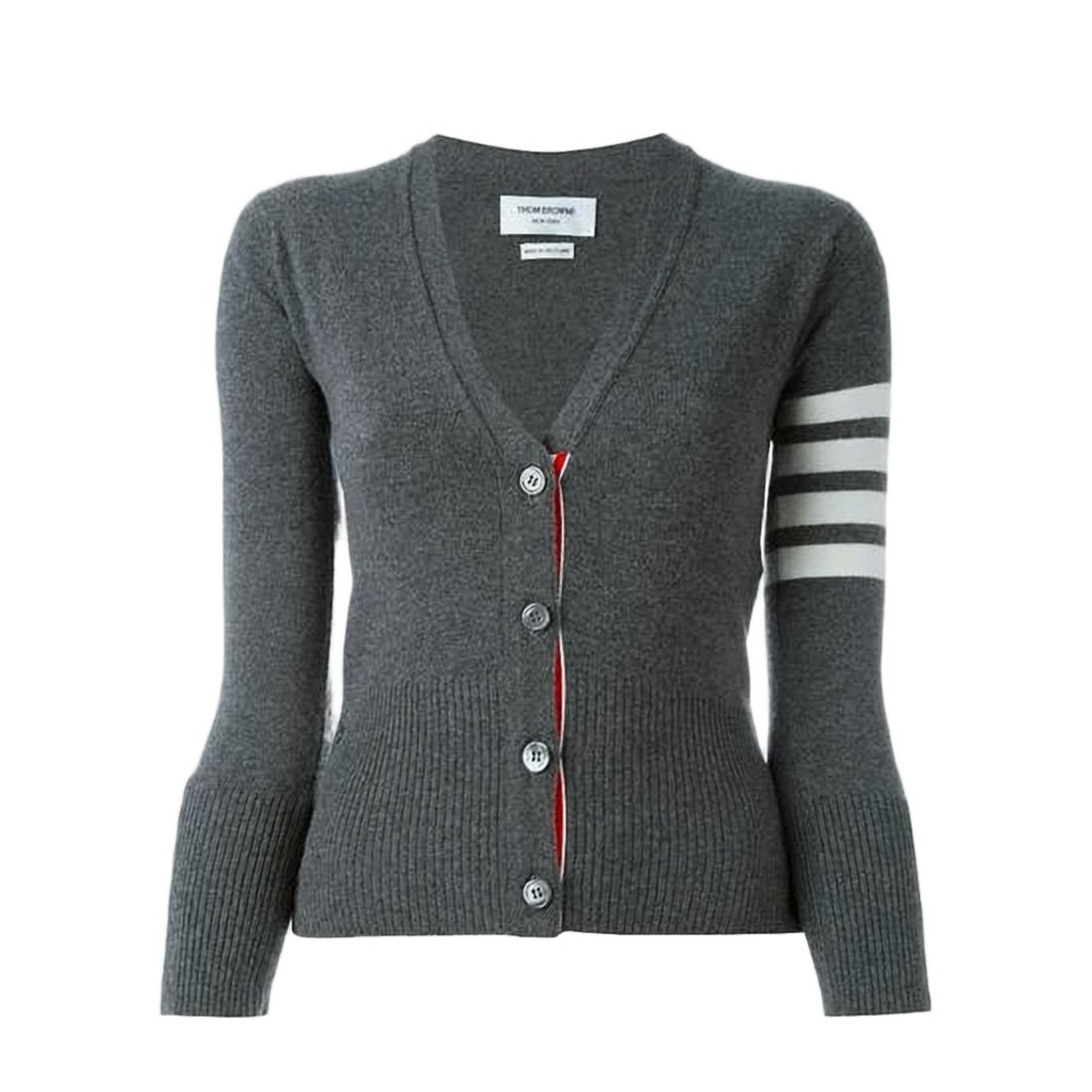 Thom Browne Cashmere Knit Cardigan With V-Neckline