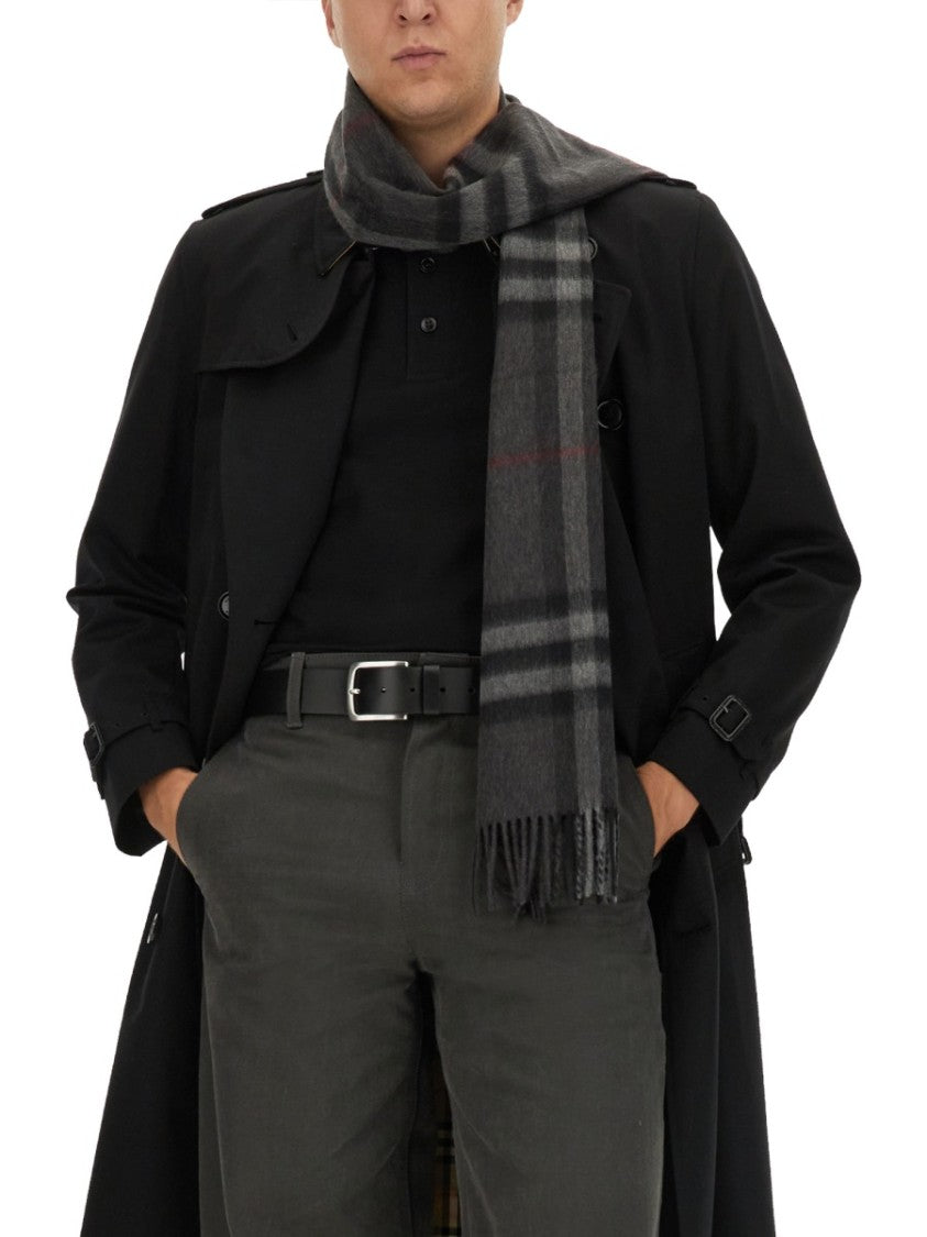 Burberry Neutrals Fringed Edges Cashmere Scarf