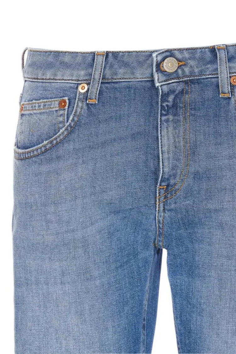 Dondup Slim-Fit Light Blue Trousers With Classic Five-Pocket Design