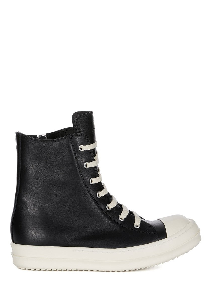 Rick Owens Above-Ankle Sneakers With Shark-Toothed Sole