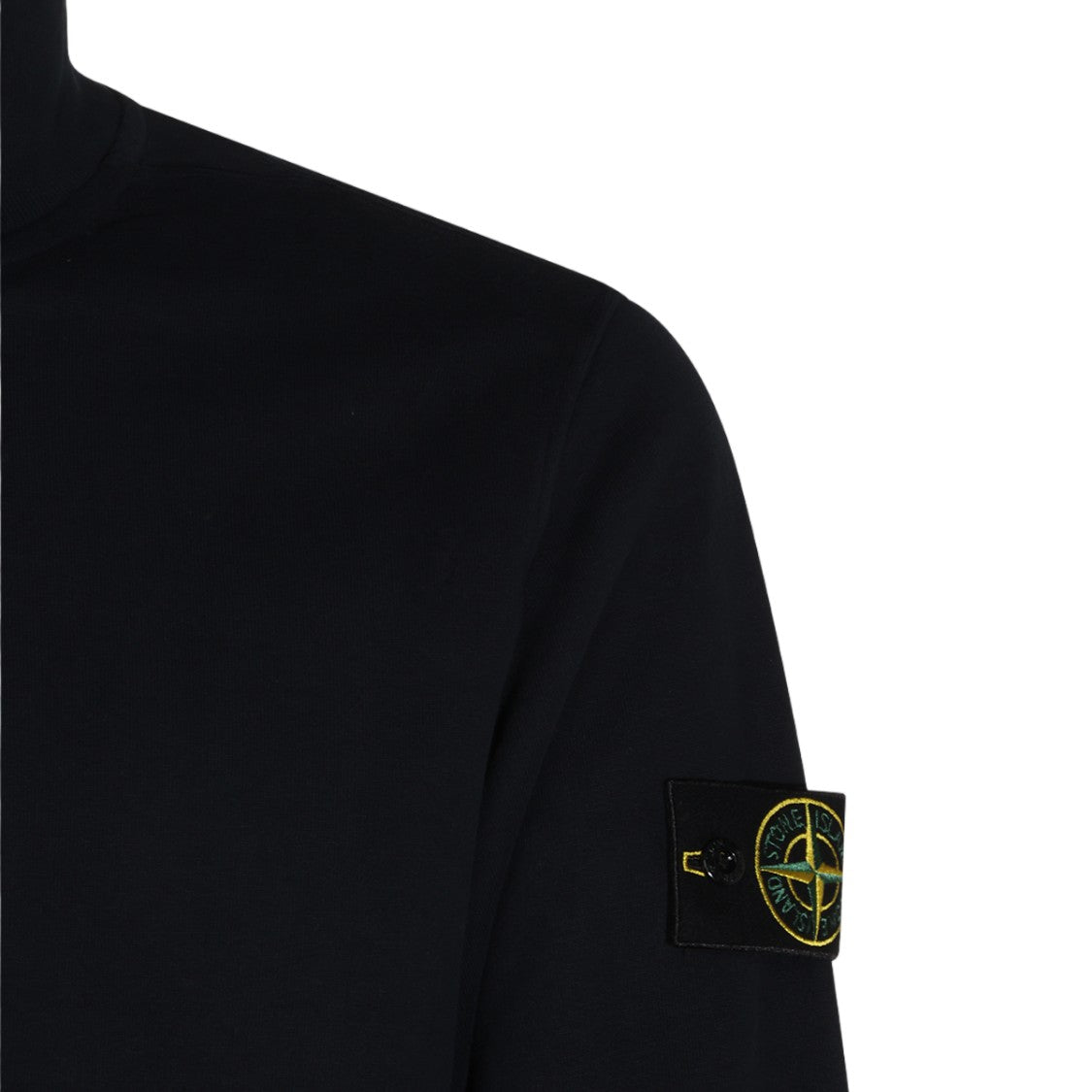 Stone Island High Collar Half-Zip Sweater With Ribbed Details