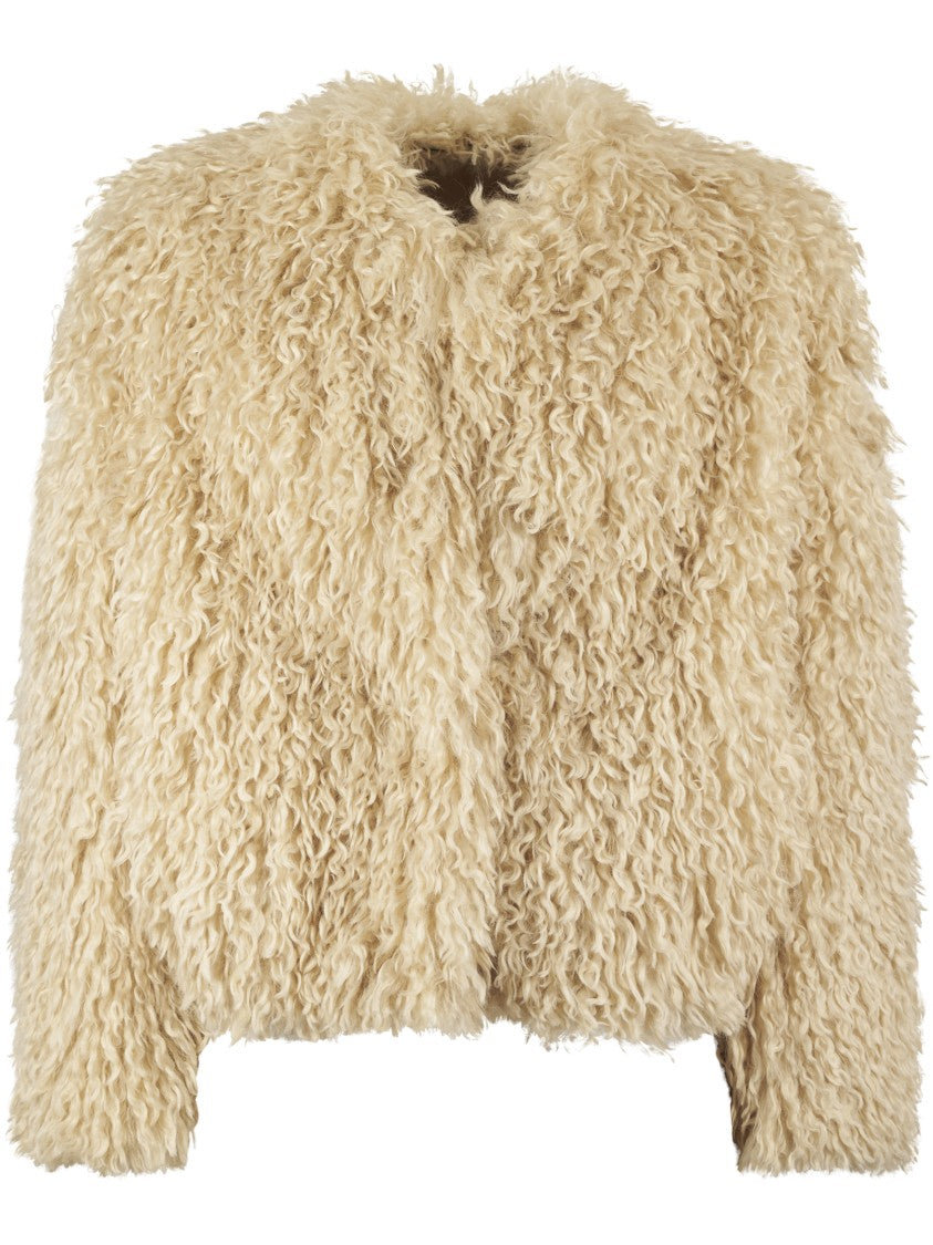 Tagliatore Plush Faux Fur Bomber Jacket