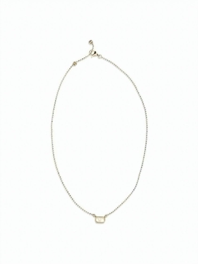 Valentino Garavani Gold Crystal-Embellished Necklace With Rectangular Pendant