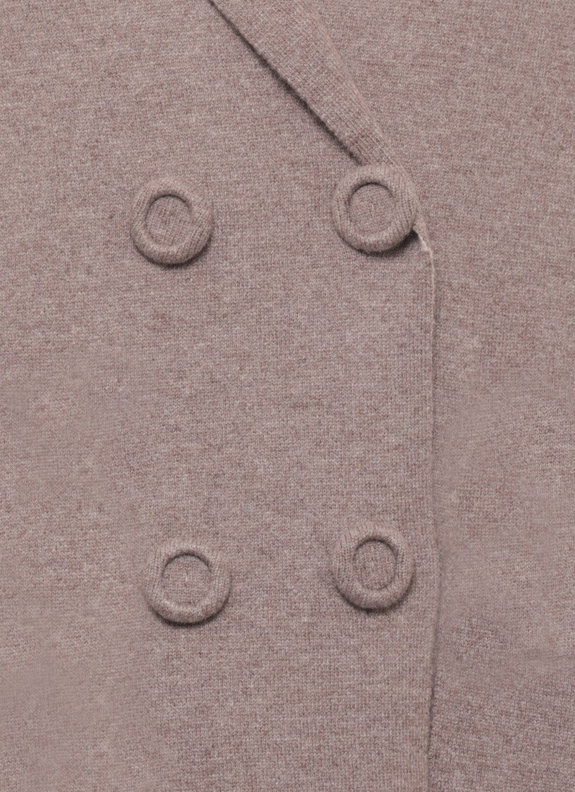 D. Exterior Brown Wool Double-Breasted Coat