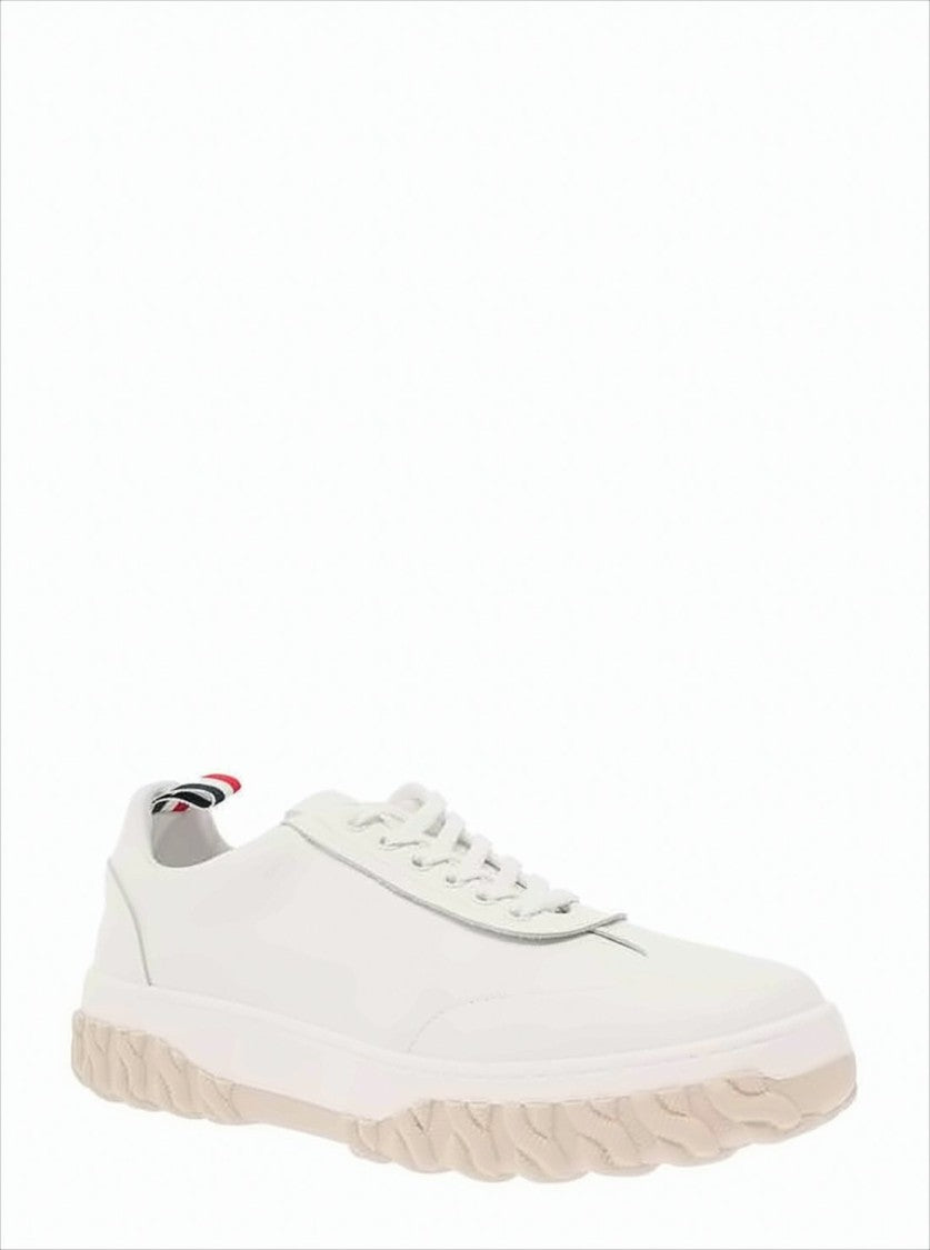 Thom Browne Low-Top Sneakers With Smooth Calfskin Upper And Textured Sole