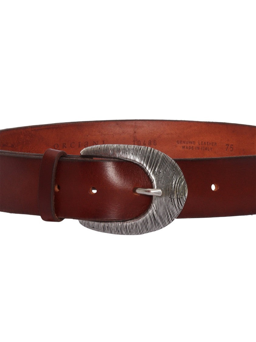 Claudio Orciani Brown Calf Textured Belt