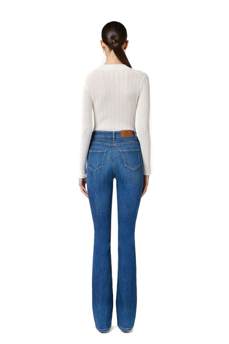 Elisabetta Franchi Flared High-Waisted Denim Jeans