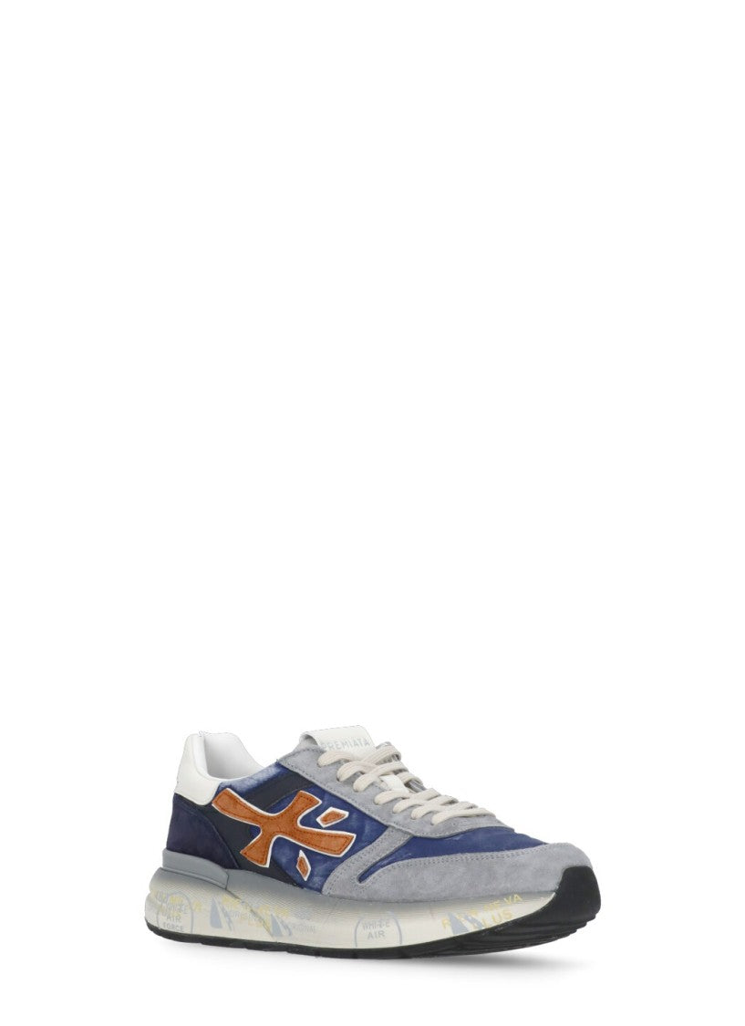 Premiata Blue Mick 7215 Suede-Blend Sneakers