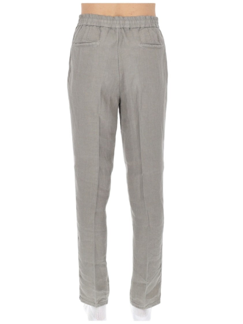 Brunello Cucinelli Relaxed-Fit Drawstring Linen Trousers