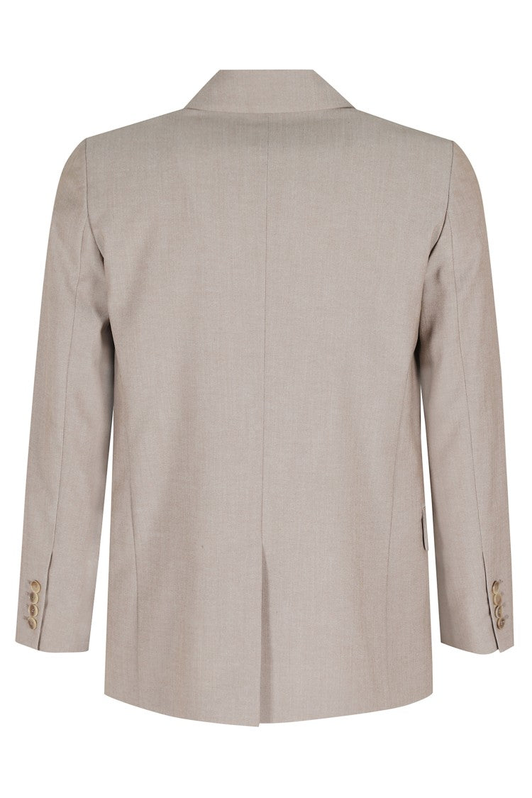 Seventy Mud Lapel Double-Breasted Polyester Blazer
