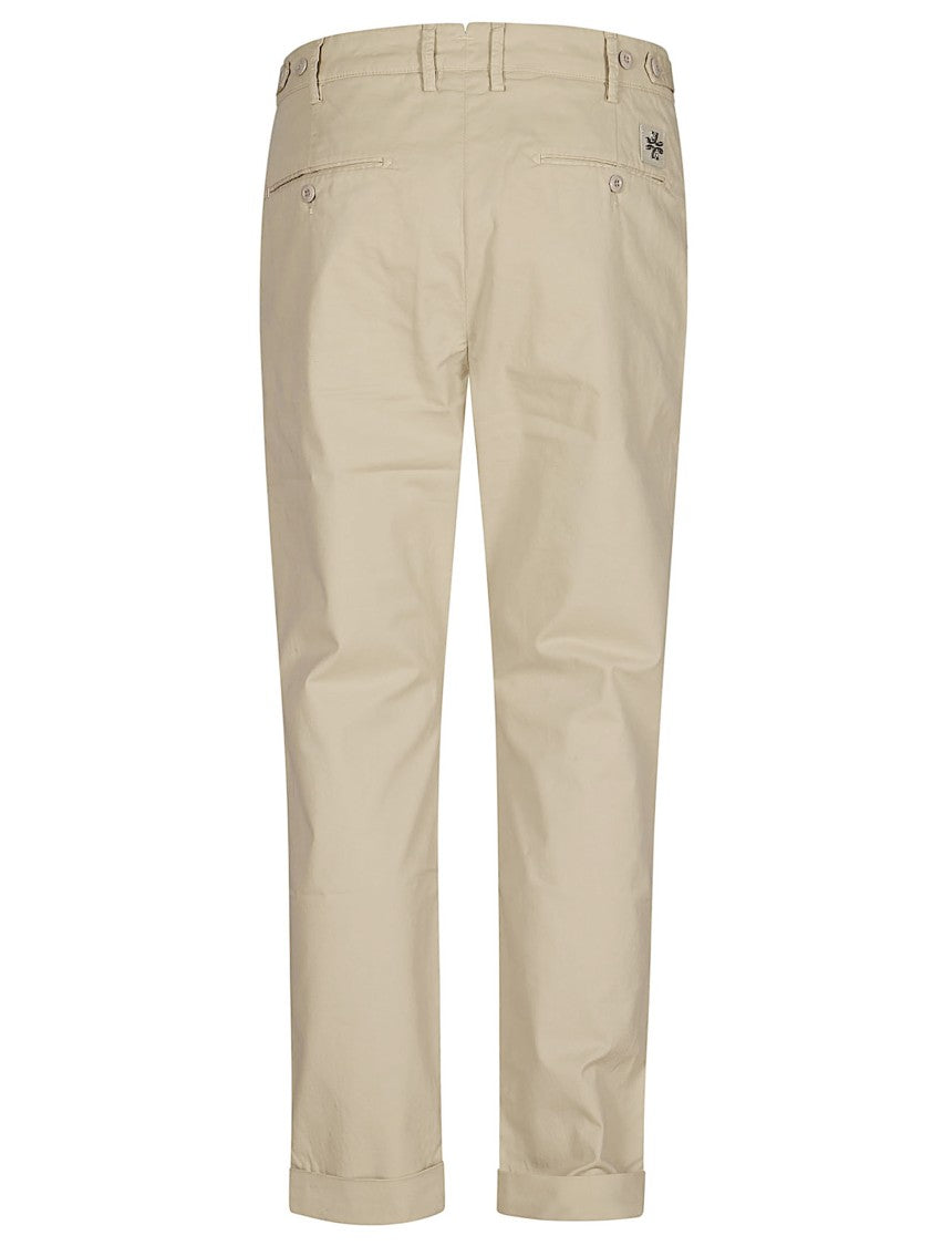 Jacob Cohen Tapered Beige Trousers With Front Pleats And Side Pockets