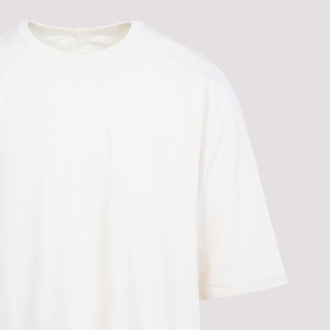Rick Owens Natural White Cotton Jumbo Short Sleeves T-Shirt