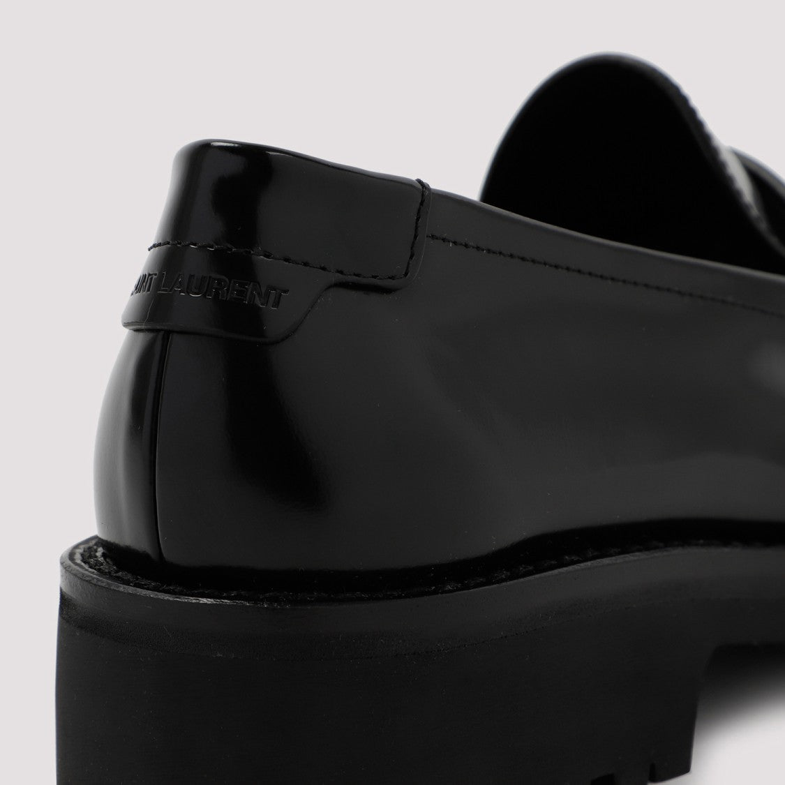 Saint Laurent Brushed Leather Loafers With Ysl Emblem
