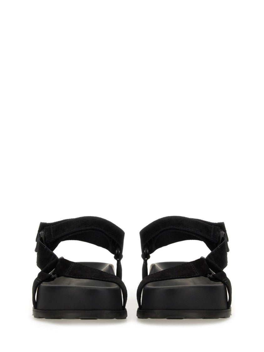 Moschino Black Leather Sandals