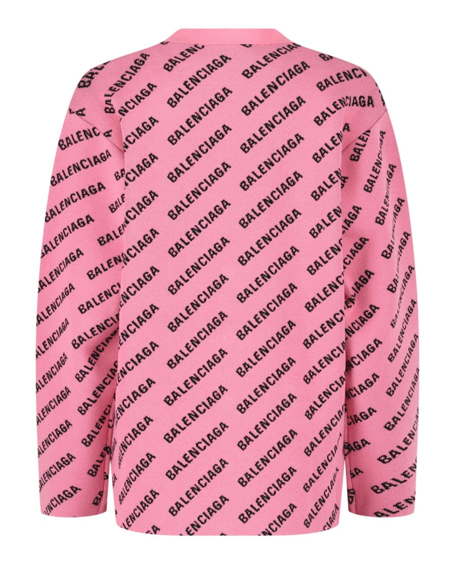 Balenciaga Allover Logo Cardigan